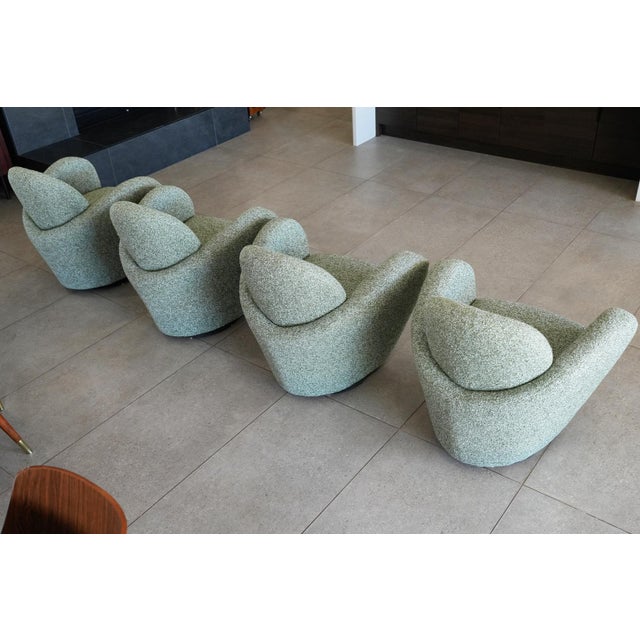 1990s Michael Wolk “Miami” Swivel Lounge Chairs — Set of Four, 1998 For Sale - Image 5 of 18