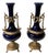 Antique French Cobalt Blue Porcelain Vases, Set of 2 For Sale
