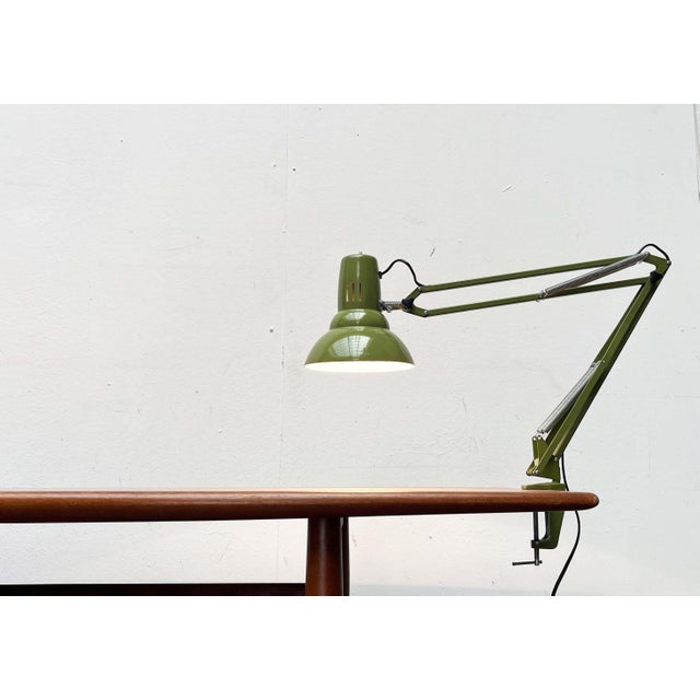 Mid-Century Modern Swedish Olive Green Desk Table Lamp from Ledu, 1960s For Sale - Image 17 of 18