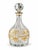 An elegant matching pair of crystal glass decanters featuring beautifully fluted bodies, intricate hand-painted floral and...