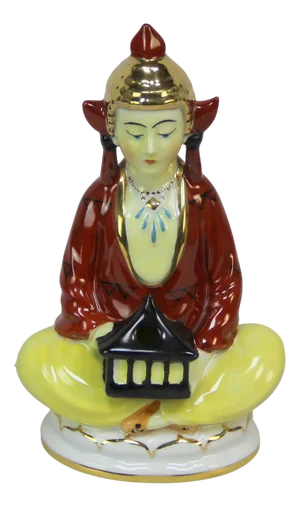 Art Deco Perfume Lamp in Decorated Porcelain, 1930s
