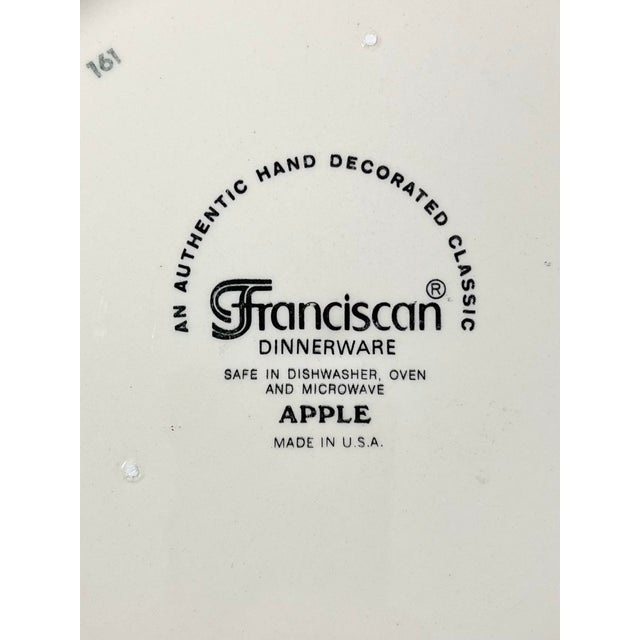 1970s Franciscan “Apple” Set of 5 Oversized Earthenware Dinner Plates For Sale In Dallas - Image 6 of 7