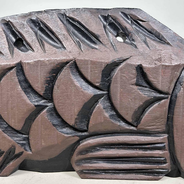 Brown Buddhist Wooden Fish, Japan, 1920s For Sale - Image 8 of 18