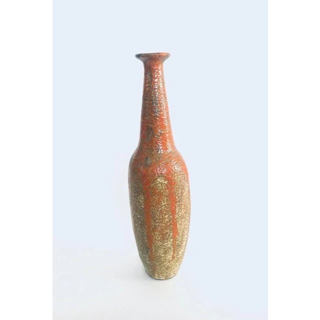 Red Midcentury Studio Pottery Tall Thick Glazed Vase, 1960s For Sale - Image 8 of 10