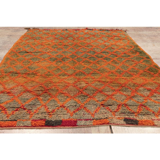 Vintage Boujad Moroccan Rug, 04'07 X 07'05 For Sale - Image 9 of 10