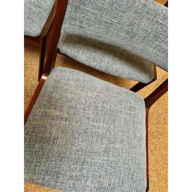Wood Set of Four Danish Modern Mahogany Framed Dining Chairs by Andels-Möbel-Magasinet, Denmark c.1960 For Sale - Image 7 of 9