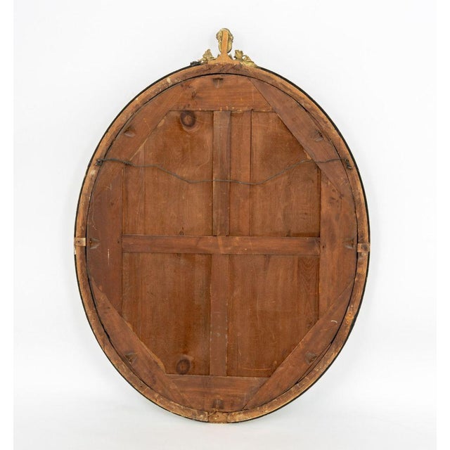 Late 19th Century Neoclassical Style Giltwood Framed Oval Mirror For Sale - Image 5 of 5