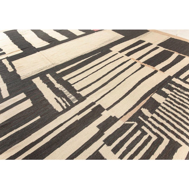 Modern Abstract Geometric Flat-Weave Kilim Rug by Doris Leslie Blau For Sale - Image 4 of 8