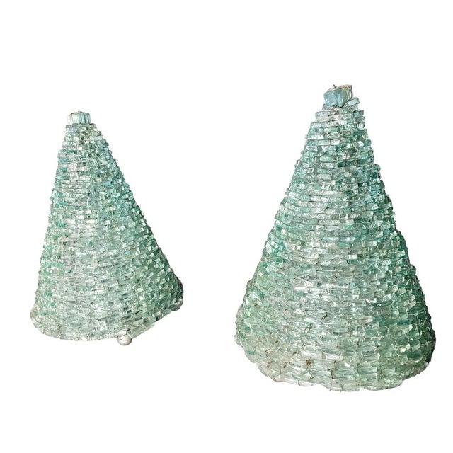 Glass Glass Pyramid Table Lamps, 1960s, Set of 2 For Sale - Image 7 of 9
