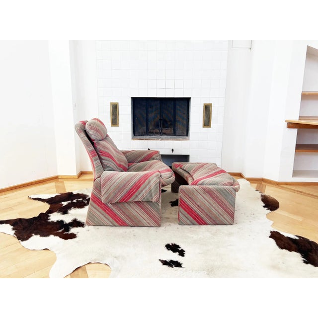 1970s Saporiti Italia Vittorio Introini P60 Lounge Chair + P61 Ottoman by Proposals, Italy 1970 For Sale - Image 5 of 12