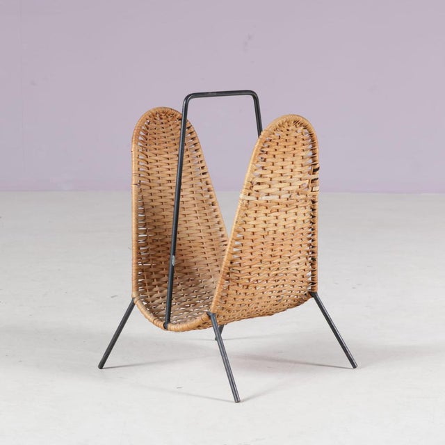 Black Magazine Holder attributed to Carl Auböck, Denmark, 1950s For Sale - Image 8 of 9