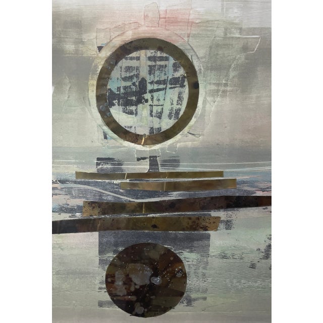 1980s "Transcapes IV" Original Abstract Collage Monoprint by Robert Alan Devoe, Framed For Sale - Image 12 of 13