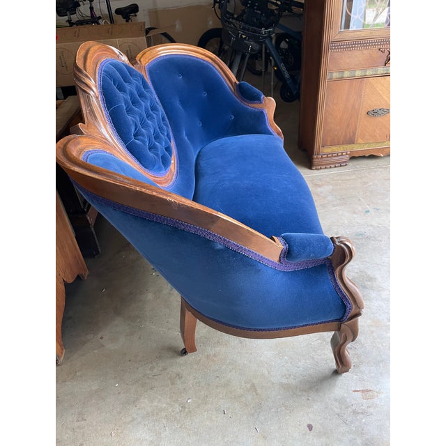 Late 19th Century Late 19th Century Victorian Loveseat & Chair For Sale - Image 5 of 7