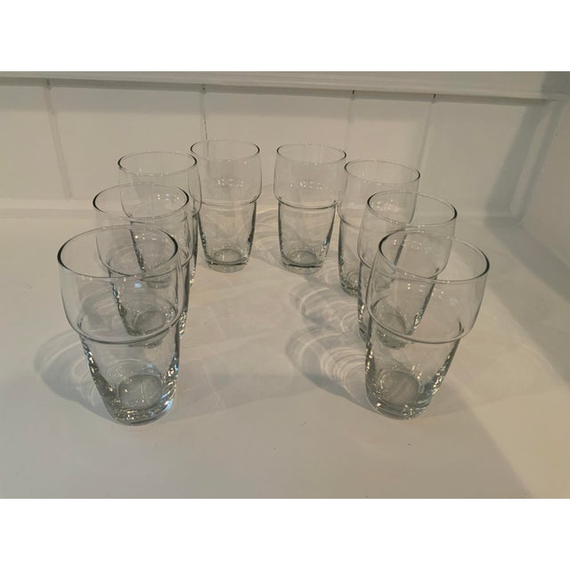 Vintage Glass Short Tumblers - Set of 8 Clear glass, short tumbler, or lowball, set. This offering includes 8 pieces,...