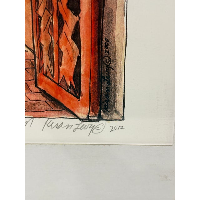 Late 20th Century Kiran Levy "Apartment Doorway – Santa Fe Nm" Signed Hand-Enhanced Limited Edition Print Framed For Sale - Image 4 of 9