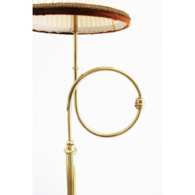 1960s Mid-Century Swedish Brass Floor Lamp in the style of Josef Frank, 1960s For Sale - Image 5 of 12
