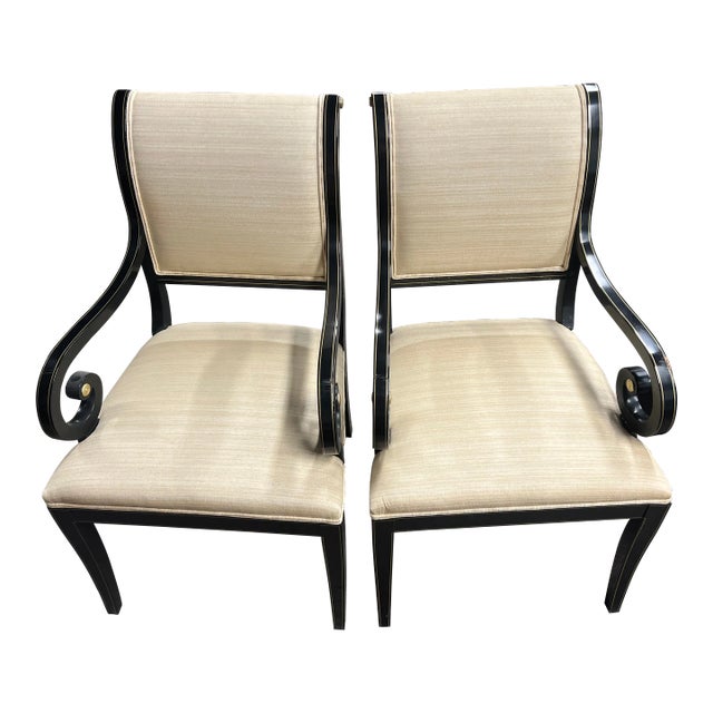 Kindel Neoclassic Sleigh-Back Armchair - Set of 2 For Sale
