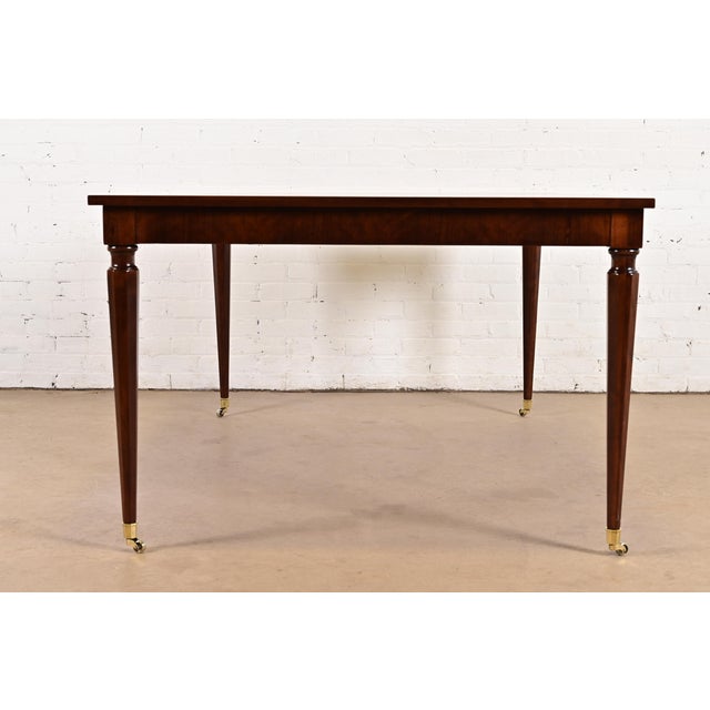 1980s Kindel Furniture French Regency Louis XVI Cherry Wood Extension Dining Table, Newly Refinished For Sale - Image 10 of 12
