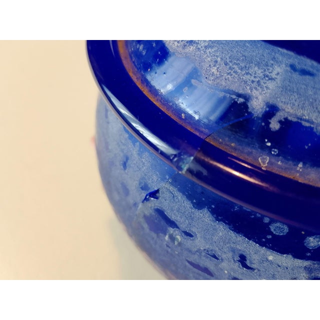 Scavo Vase in Blue Murano Glass, 1970s For Sale - Image 9 of 10