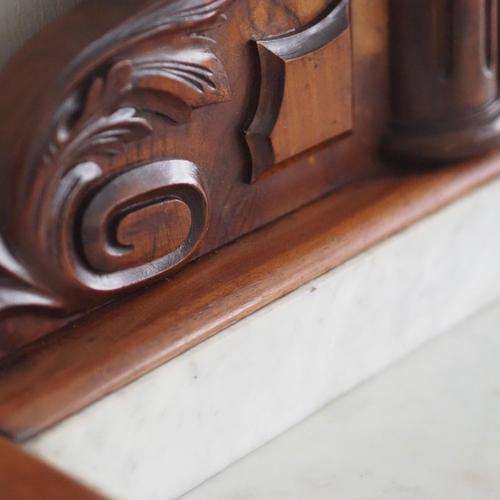 Antique Gründerzeit Mirrored Chest of Drawers with White Marble, 1880s For Sale - Image 12 of 18