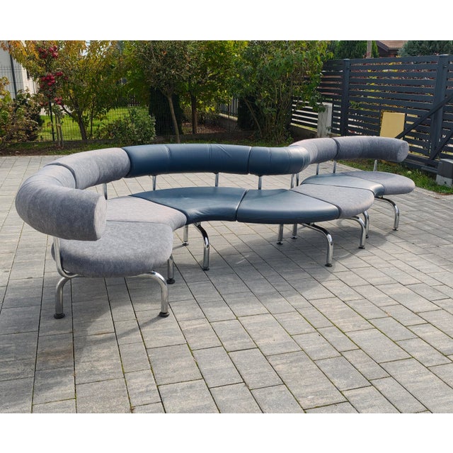 Large Cobra / Pipeline Modular Sofa by Johannes Foersom and Peter Hiort Lorenzen for Erik Jørgensen, 1980s, Set of 7 For Sale - Image 3 of 13