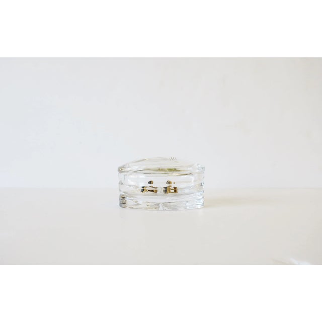 Late 20th Century Crystal Box With Cat Design for Jewelry or Trinket For Sale - Image 5 of 11