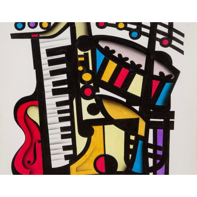 Contemporary Music II, Erik Freyman Acrylic and Airbrush on Canvas, Signed and Titled For Sale - Image 3 of 7