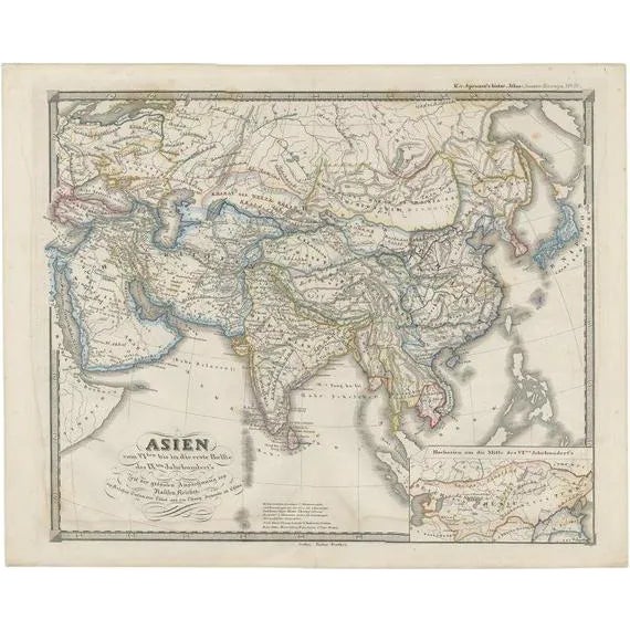 9th Century Map of Asia Depicting Asia, 1855 For Sale