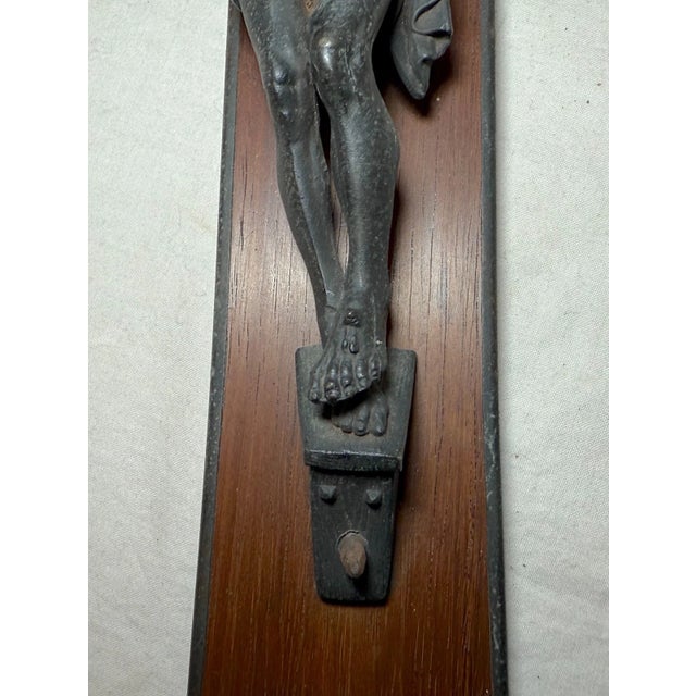 High Quality Antique Carved Wood Gilt Bronze Religious Jesus Wall Crucifix Cross For Sale - Image 11 of 14