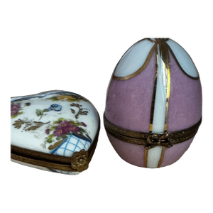 Vintage Limoges Trinket Boxes, Sweetheart Set of 2