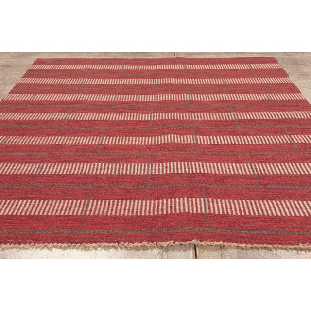 Vintage Swedish Rollakan Rug, 04'07 X 06'04 For Sale - Image 9 of 10