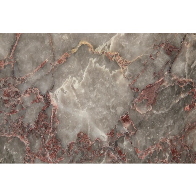 1980's Post-Modern Pink and Grey Exotic Marble Column Pedestal For Sale - Image 9 of 15