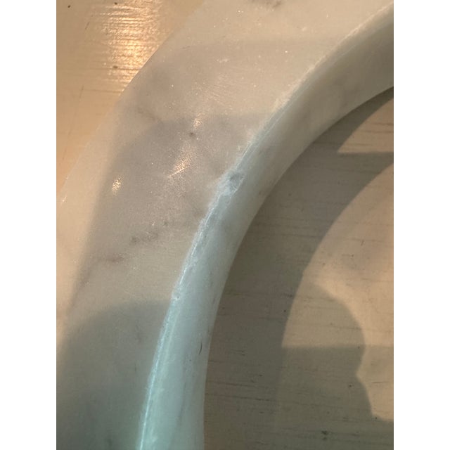 White Carrera Marble Decorative Interlocking Rings For Sale - Image 8 of 9