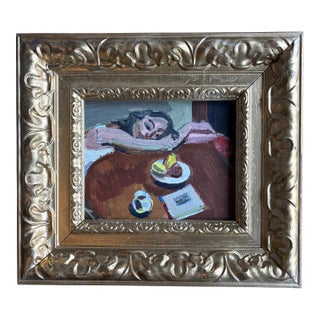 2025 “The Swan” Portrait of a Young Woman With Still Life by Uk Artist Luke Hannam, Framed For Sale