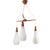 Wood Scandinavian Pendant Lamp in Teak and 3 Matt White, Drop-Shaped Glass Shades, 1960s For Sale - Image 7 of 7