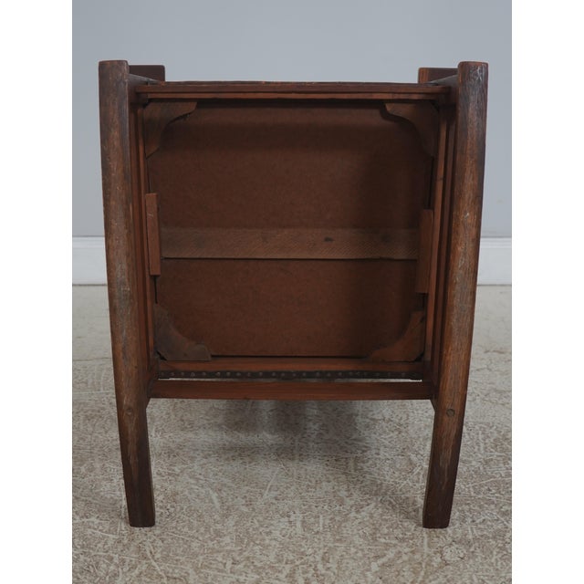 Stickley Antique Mission Style Oak Leather Seat Rocking Chair For Sale - Image 17 of 18