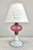 Antique Fenton / L G Wright Style Cranberry & Milk Glass Converted Oil Lamp For Sale - Image 10 of 10