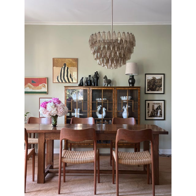 Mid-Century Modern Sand-Colored Murano Glass Poliedri Chandelier in the style of Scarpa For Sale - Image 3 of 13