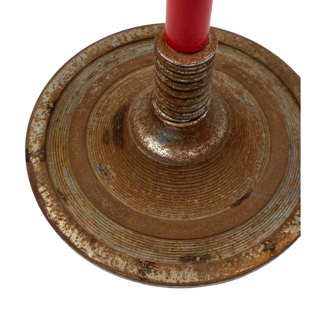 Mid-Century French Red Stool, 1950s For Sale - Image 6 of 11