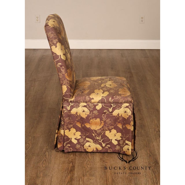 Pair of Upholstered Parsons Style Dining Chairs For Sale In Philadelphia - Image 6 of 16