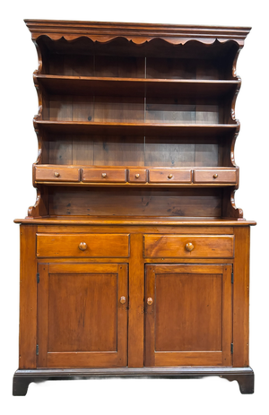 Antique American Country Stepback Hutch Welsh Cupboard