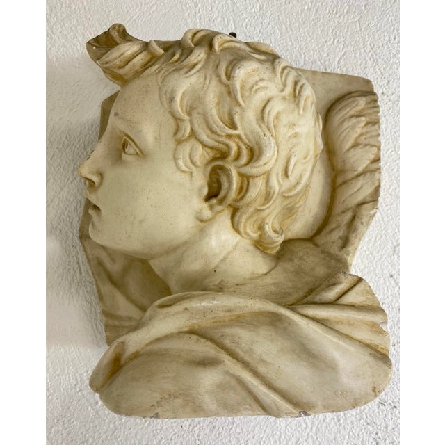 Mid-Century Italian Plaster Freeze of a Young Angel For Sale - Image 12 of 12