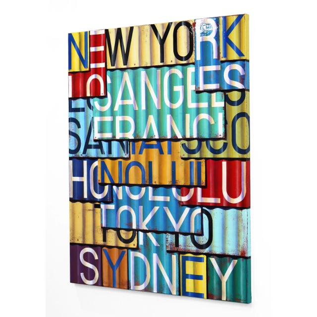 "New York to Sydney via Lax, Sfo, Hnl, & Tyo" Original Artwork by Ross Tamlin For Sale In Los Angeles - Image 6 of 8