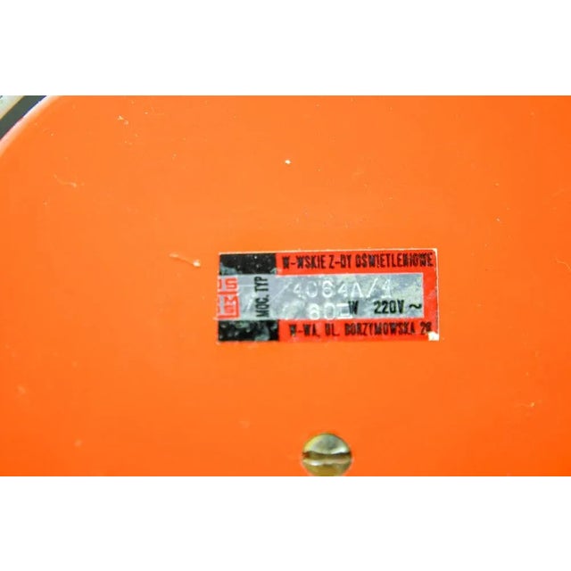 Orange Adjustable Desk Lamp in Orange Painted Metal and Chrome-Plated Spiral Arm, 1970s For Sale - Image 8 of 11