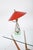 Adjustable Table Lamp in Red Metal, Brass and Green Glass from Stilnovo, Italy, 1950s For Sale - Image 6 of 17