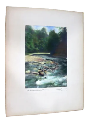 Percy Murray A Mountain Stream Signed Vintage Photo