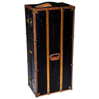 Leather Wardrobe Trunk, Germany, Early 20th Century For Sale