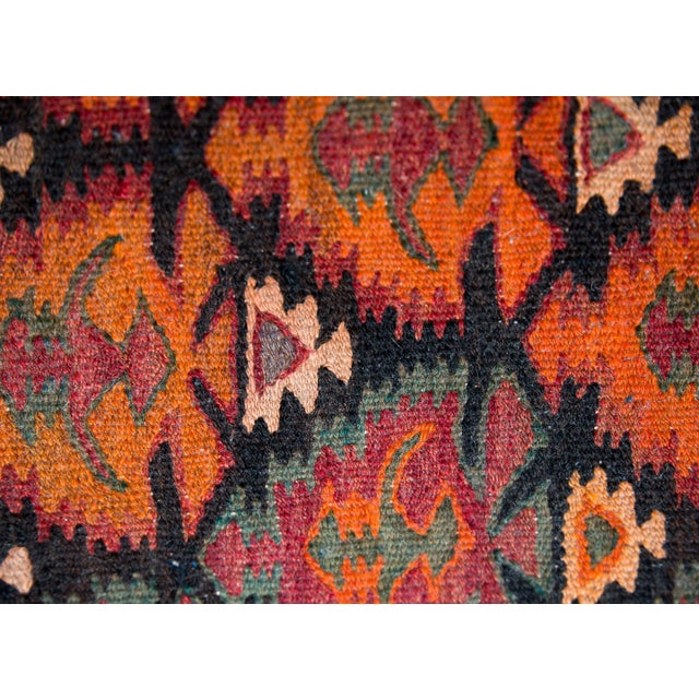 Mid-Century Modern Early 20th Century Danish Bench with Kilim Upholstered Cushion For Sale - Image 3 of 14