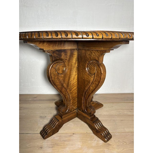 Neoclassical Revival Round Walnut Side Table, 1920s For Sale - Image 13 of 15