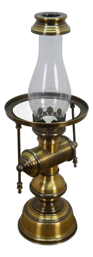 Willian Fawecett Brass Pharmacy Apothecary Library Reading Hurricane Lamp 22"